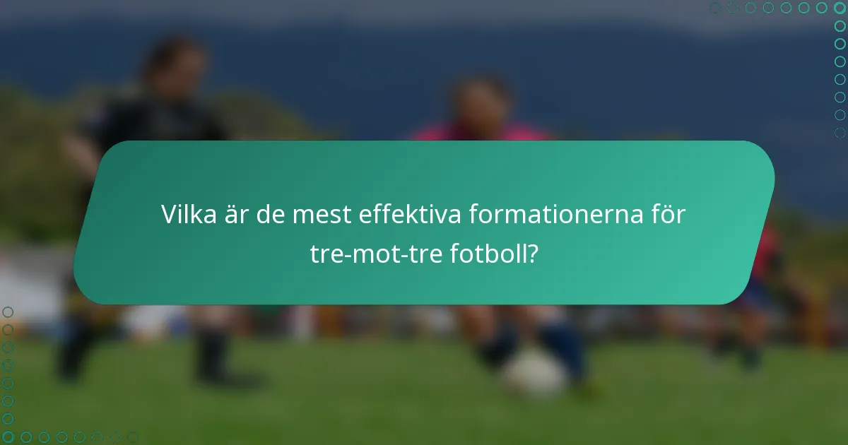 Vilka är de mest effektiva formationerna för tre-mot-tre fotboll?