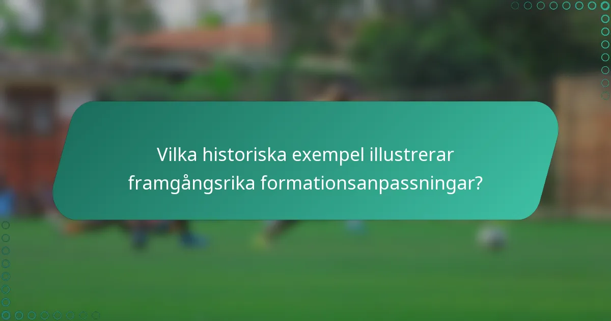 Vilka historiska exempel illustrerar framgångsrika formationsanpassningar?